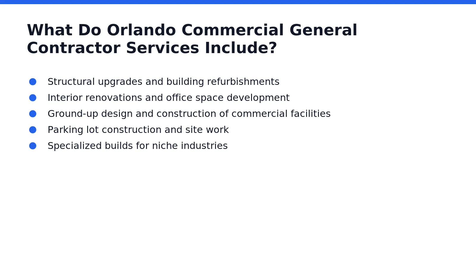 Orlando commercial general contractor services span structural transformation, interior renovations, and full building